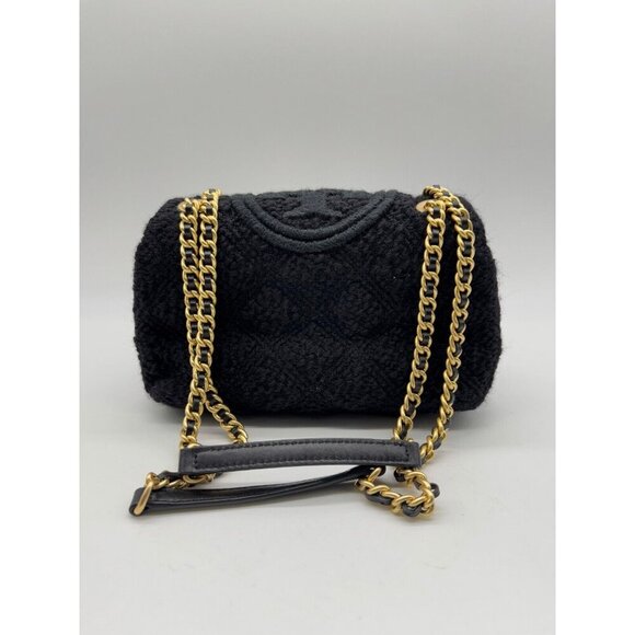 TORY BURCH Fleming soft bouclé tweed small convertible crossbody bag -Black - Picture 10 of 14